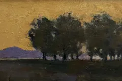 Landscape at Dusk - 2 7/8 x 5 - Oil on Board
