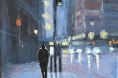 Late Night on Canal Street (NYC) - 12x12 - Oil on Canvas