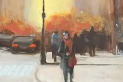Autumn in NY - 9 1/2 x 9 1/2 - Oil on Board