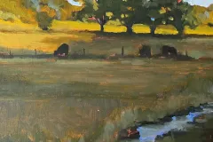 A Peaceful Pasture - 12x12 - Oil on Board