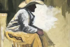 Even Cowboys Rest - 24x24 - Acrylic on Board